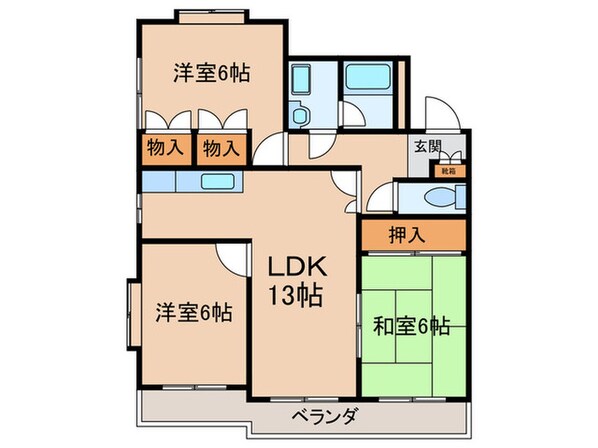 ラ・ファミーユ１．２の物件間取画像